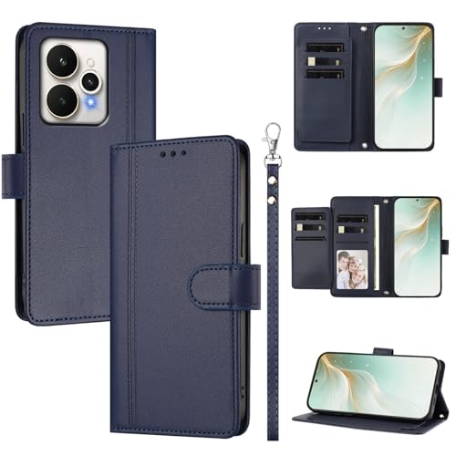 Cover �Ή��@�� for Realme 15 Pro 5G,�Ή��@�� for Realme 15 5G �y�J�[�h�X���b�g2�t���E�H���b�g�X�^�C���z�X�}�z�P�[�X Blue