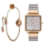 wewood herrenuhr  WeWOOD LEIA Rose Gold Mother of Pearl Damen Armbanduhr eckig Perlmutt Flexwood