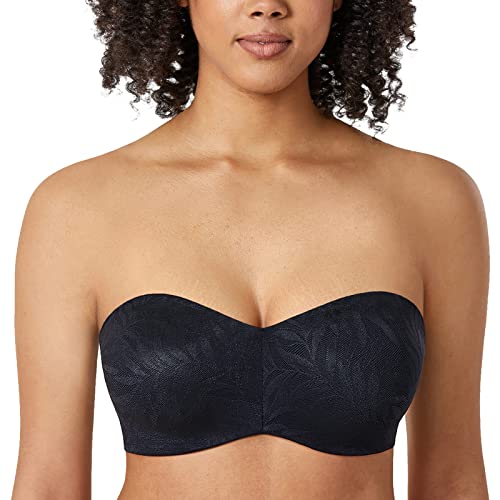 AISILIN Sujetador sin Tirantes Talla Grande Encaje con Aros sin Relleno Mujer Negro 100C Cover