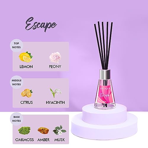 Xcleen 3 Pack Reed Diffuser, Scented Oil Diffuser With 15 Sticks, Escape/Vanilla/Moroccan Amber, Air Freshener For Bathroom & Office thumb #3