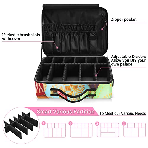 Trousse de maquillage double fermeture éclair grand format portable - 4