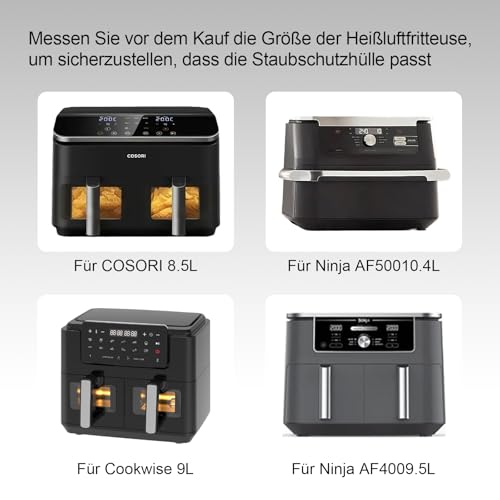 Staubschutz für Heißluftfritteuse (49×40×30 cm) Passend für Ninja AF500EU/AF400EU/AF451EU/AF300EU Sowie Deren CP-Modelle, COSORI 8,5L und Cookwise 9L