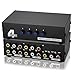 Metal Case Mechanical 4-way AV Switch CVBS RCA Splitter 4 Port Switch Adapter 4 In 1 Out Composite L/R Audio Video Switcher Selector BOX for DVD STB Game Consoles