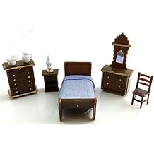 Dollhouse Minaiture 148 Scale Plastic Bedroom Furniture Set Suite