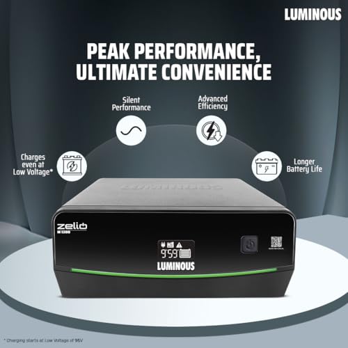 Image of Luminous Zelio M 1300 Sine Wave Inverter Ideal for Home,Office & Shops | 1100VA Inverter | Reliable Power Backup | High Performance| Easy Installation | 36 Months Warranty