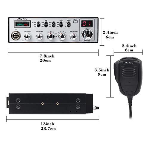 AnyTone ARES II 10 meter Radio for Truck, with CTCSS/DCS, High power output Max FM 40W, AM 12W,SSB 35W. - Image 4
