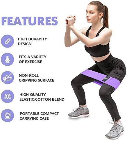 CFX Resistance Bands Set, Exercise Bands with Non-Slip Design for HIPS & Glutes, 3 Levels Workout Bands for Women and Men, Booty Bands for Home Fitness, Yoga, Pilates - View 4