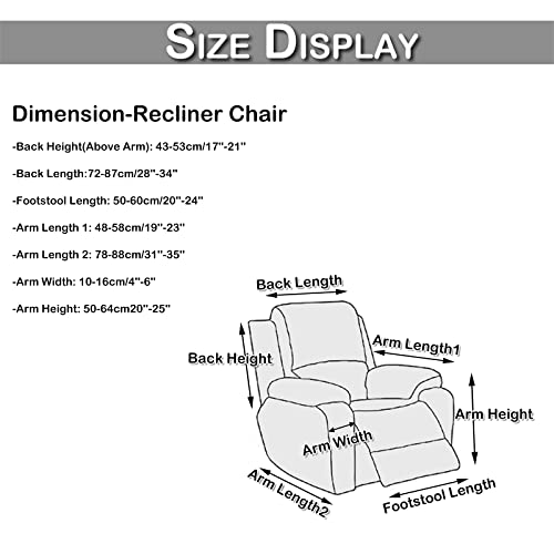 Rosnek Velvet Recliner Covers Stretch Recliner Chair Covers 4 Pieces With Pocket,Lazy Boy Reclining Chair Furniture Covers Wash-Seperately For Recliners,Recliner Slipcovers For Large Recliner #TOP5