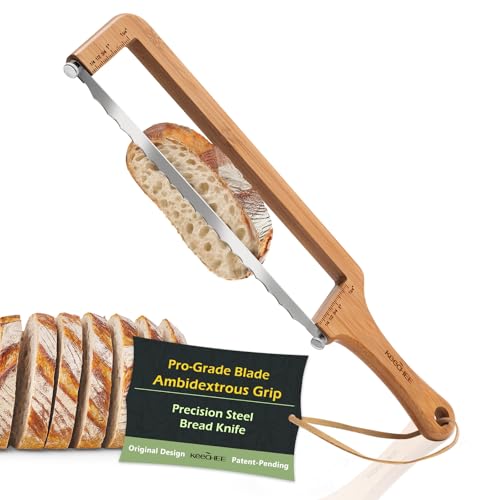 keechee Sourdough Bread Knife – Extra Large Bread Slicer for Homemade Bread with Thickness Guide & Stainless Steel Blade