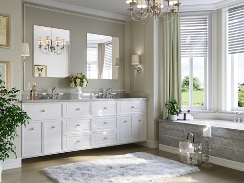 Brauthon Frameless Mirror for Bathroom, 28"x32" Frameless Bathroom Mirrors for Over Sink, Large Tempered Glass Square Vanity Mirror, Bathroom Mirror for Living Room, Bedroom, Entryway by Brauthon - Used condition - Image 2