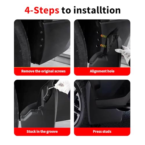 Durahalt No Drill Mud Flaps for 2025 2026 Toyota 4Runner, Heavy Duty Front & Rear Mud Guards, OEM Thermoplastic All Weather Splash Guards No Drilling Required 6th Gen 4 Runner Accessories 4PCS by Durahalt - Used condition - Image 4