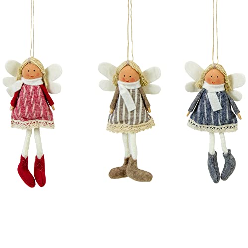 Set Of 3 Hanging Angel Doll Christmas Ornaments 6" #TOP13