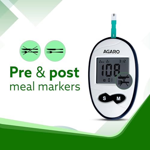 AGARO Glucometer, Blood Glucose Monitoring System with 50pcs Strips & Lancets, Glucometer Machine, Instant Blood Sugar Test at Home, Fast Blood... - Image 6