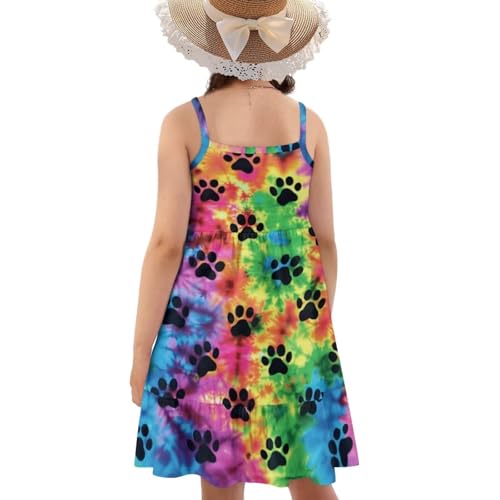 Youngerbaby Dresses for Girls 3-14T Spaghetti Strap Midi Sundresses Summer Dress A Line Swing Twirly Skater Tunic Dresses2