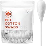 ARCA PET Cotton Swabs for Dogs and Cats - Cat & Dog Ear Cleaner Long Cotton Swab - Extra Large...