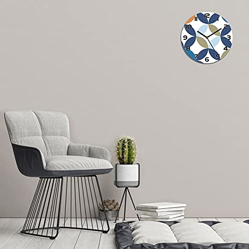 Horloge en Verre Lisible Aiguilles Noires Déco Moderne 30cm - 5