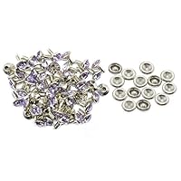 50pcs Borchie Rivetto A Strass 8mm Acrilico Trasparente Con Attrezzo Per Pelle, Cinture, Borse, Fai Da Te - 5