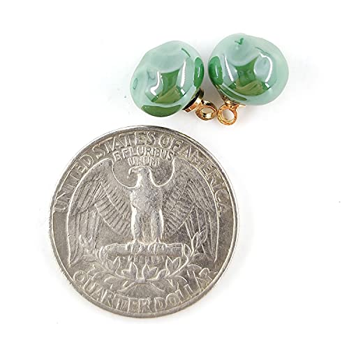 Craftisum Green Irregular Faux Pearl Sewing Shank Buttons 20 Pcs - 10Mm, 13/32" #TOP3