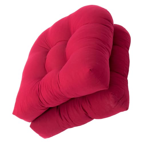 Galettes de chaise rouge en U : sublimez votre fauteuil et vos chaises en osier de salle à manger - 2