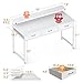 ODK 55 inch Computer Desk with Drawers, Home Office Desk with Adjustable Monitor Stand, Modern Work Study Writing Table Desk, White