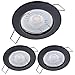 Produktbild Oktaplex Lighting 3er Set LED Spot Sedan - 3 Stufen dimmbar - 4,8W 3000K 230V 380lm Warmweiß 120° - Einbaustrahler Schwarz Lochmaß 60mm