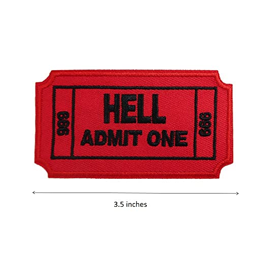 Horror Patches Hell Admit One Embroidered Iron On Punk Patches For Jackets Meme Emblem #TOP1