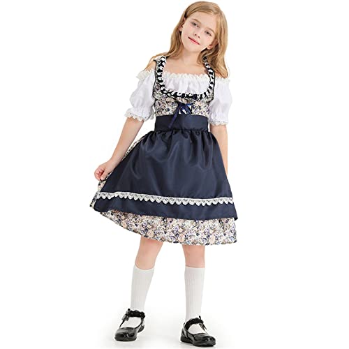 German Oktoberfest 𝒞ostume for Girls Dirndl Dresses Traditional Bavarian Plaid Dress Carnival Halloween Outfits