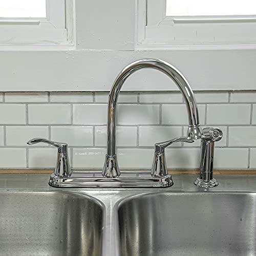 Ez-Flo 10719 Two-Handle High-Rise Kitchen Faucet With Matching Side Spray, Brushed Nickel #TOP4