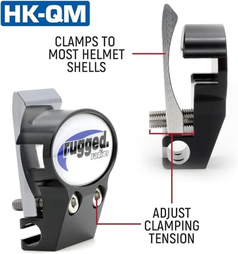Rugged Install Clip Mount for Helmet Headset Speakers and Mic Boom for Racing Radios Electronics Communications - Features Clamping Design Universal Fit and Tools Included
