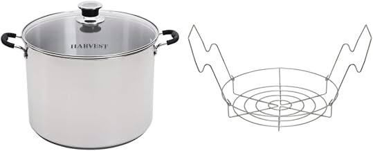 Stainless Steel Multi-Use Canner with Temperature Indicator by VICTORIO VKP1130 & Stainless Steel Canning Rack, Flat, by VICTORIO VKP1056