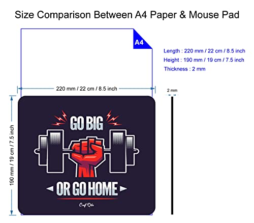Image of Craft Qila Go Big Or Go Home Motivational Mouse Pad for Laptop Computer (8.5 x 7.5 Inches)
