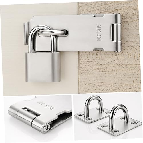 Image of DOITOOL 3pcs Thickened Stainless Steel Padlock Hasps Door Clasp Hasp Lock for Installation and Easy to Install for Cabinet and Security Doors
