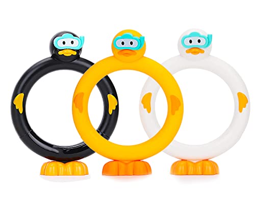 haomsj 3PCS Duck Diving Sticks Pool Toys for Kids - 3pcs Dive Duck Rings, Summer Underwater Sinking Pool Toys for Boys and Girls Ages 8-12