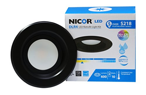 NICOR Lighting 4 inch Black LED Recessed Downlight in 2700K (DLR4-3006-120-2K-BK)