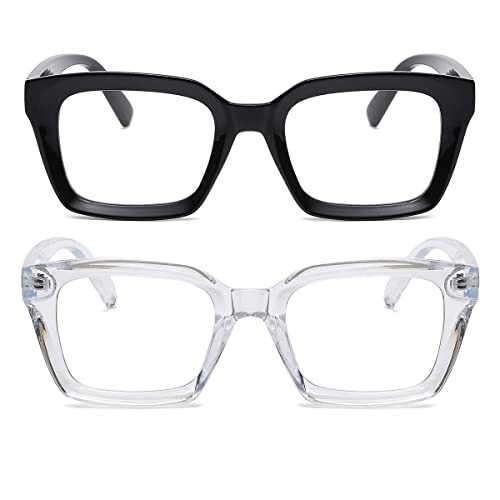 Image of JOVAKIT Non Prescription Glasses for Women Men Fashion Square Frame Eyeglasses