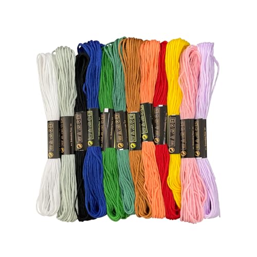 Embroidery Floss 12 Rainbow Color Skeins,...