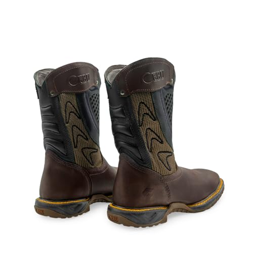 CEBU Men's Ranger Steel Toe Cowboy Work Boot - Brown 8.5 US3