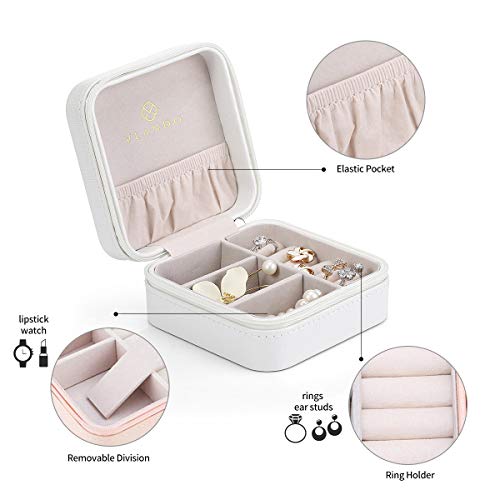Vlando Macaron Small Jewelry Box, Travel Storage Case For Rings And Earrings (White) #TOP4