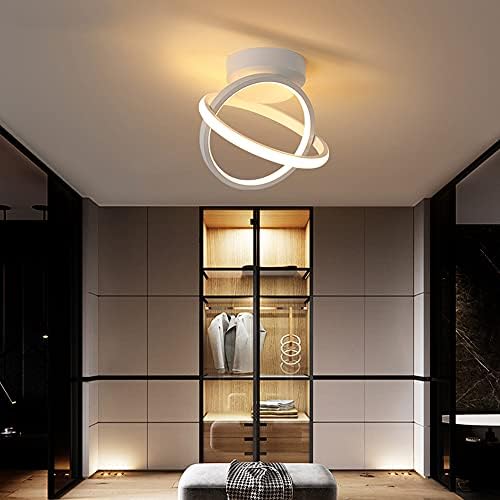 Ceiling Light LED Modern 2 Circles Creative Personality White Aisle Lamp for Corridor Balcony Doorway Cloakroom Warm Light Cool White Light 18W (Warm Light)
