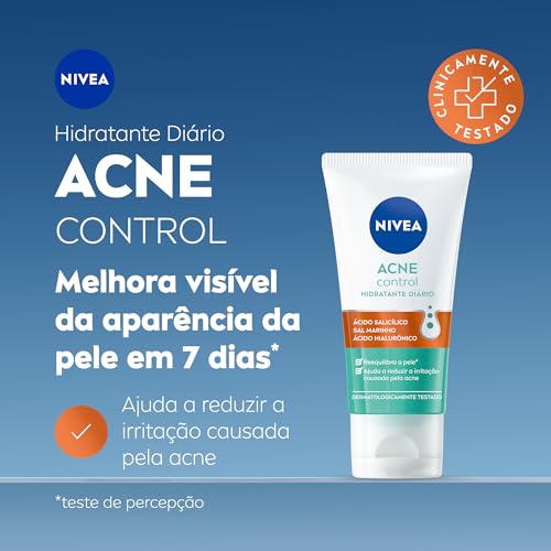 NIVEA Hidratante Facial Acne Control 50g - Ajuda a combater 99% das bactérias causadoras da acne