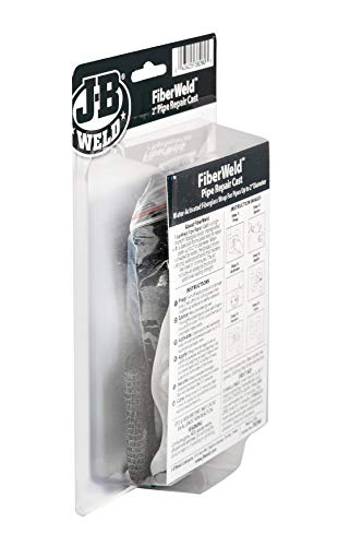JB Weld Fiberweld 2x60 inch Pipe Repair Cast Fiberglass Pipe Repair Cast, Wet & Wrap, for Pipes up to 2" Diameter