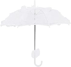 Mini Bridal Lace Umbrella, White Wedding Umbrella, Romantic Lace Umbrella, Stage Photography Props for Banquets, Flower Girls Supplies