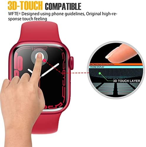 WFTE [2-Pack Screen Protector for Apple Watch Series 8/7 41mm,Anti-Scratch,Bubble-Free,Dust-Free Premium Screen Protector Tempered Glass For Apple Watch Series 8/7 41mm
