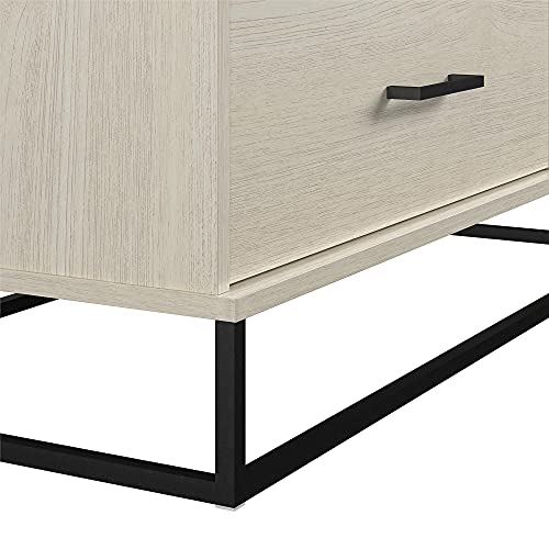 Novogratz Kelly 3 In 1 Media Dresser And Desk Combo, Ivory Oak #TOP4