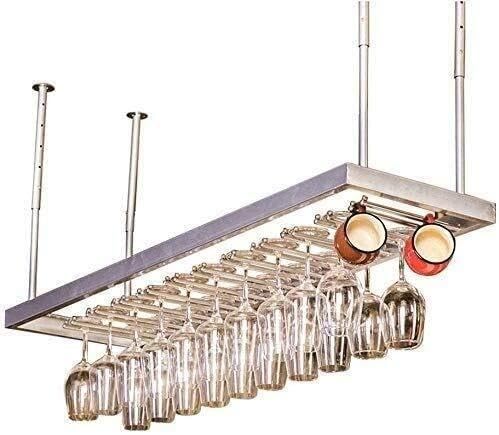 Meuble de bar suspendu en métal silver pour sublimer vos soirées