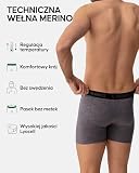 DANISH ENDURANCE Bokserki z Wełny Merino, z Rozporkiem lub Bez, Oddychająca Bielizna Męska, 1 Pak, Szary Melanż, 2XL