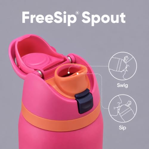 Image of HomeCloud 1200ML Stainless Steel Water Bottle - Double-Wall Vacuum Insulated, Leakproof Straw Lid, BPA-Free Reusable Travel Flask with Two-Way Spout for Gym, Office & Outdoor Use (S Pink)