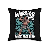 Kanaka Maoli Warrior Native Hawaiian Islands Hawaii Flag Throw Pillow