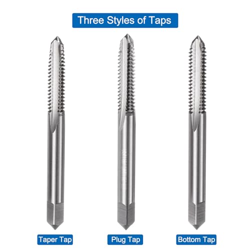Uxcell A24042300UX0971 3Pcs Hand Tap Set, 1/4-20 Unc Taper/Plug/Bottom Thread Screw Taps thumb #2