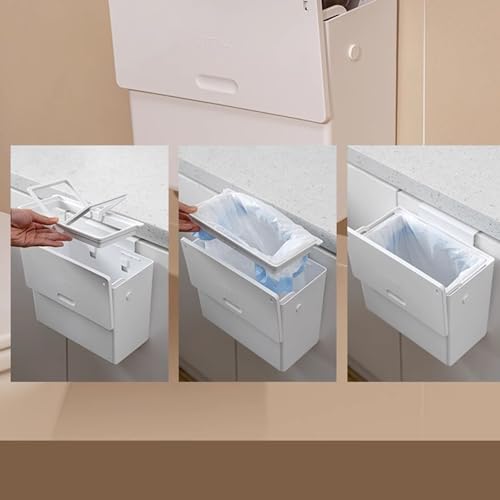 Caneca de basura de pared 6L con tapa para baño miniatura 6